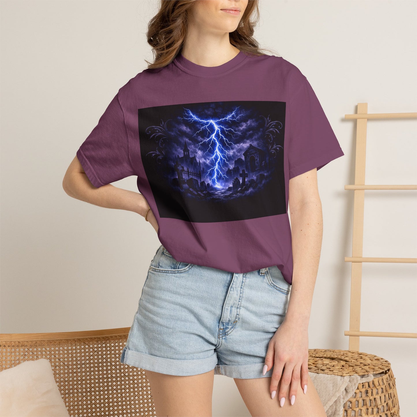Lightning Storm Graphic T-Shirt — Gothic Nightscape Tee