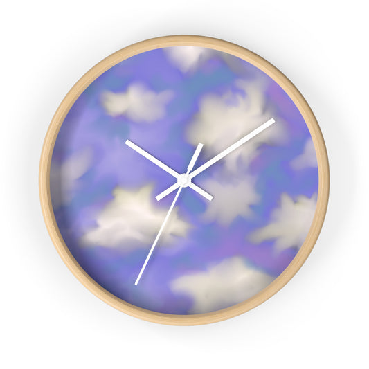 Dreamy Cloud Wall Clock — Purple Sky Decorative Clock for Nursery & Home