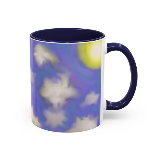 Cloudscape Accent Coffee Mug — Dreamy Purple Sky Design (11/15oz)