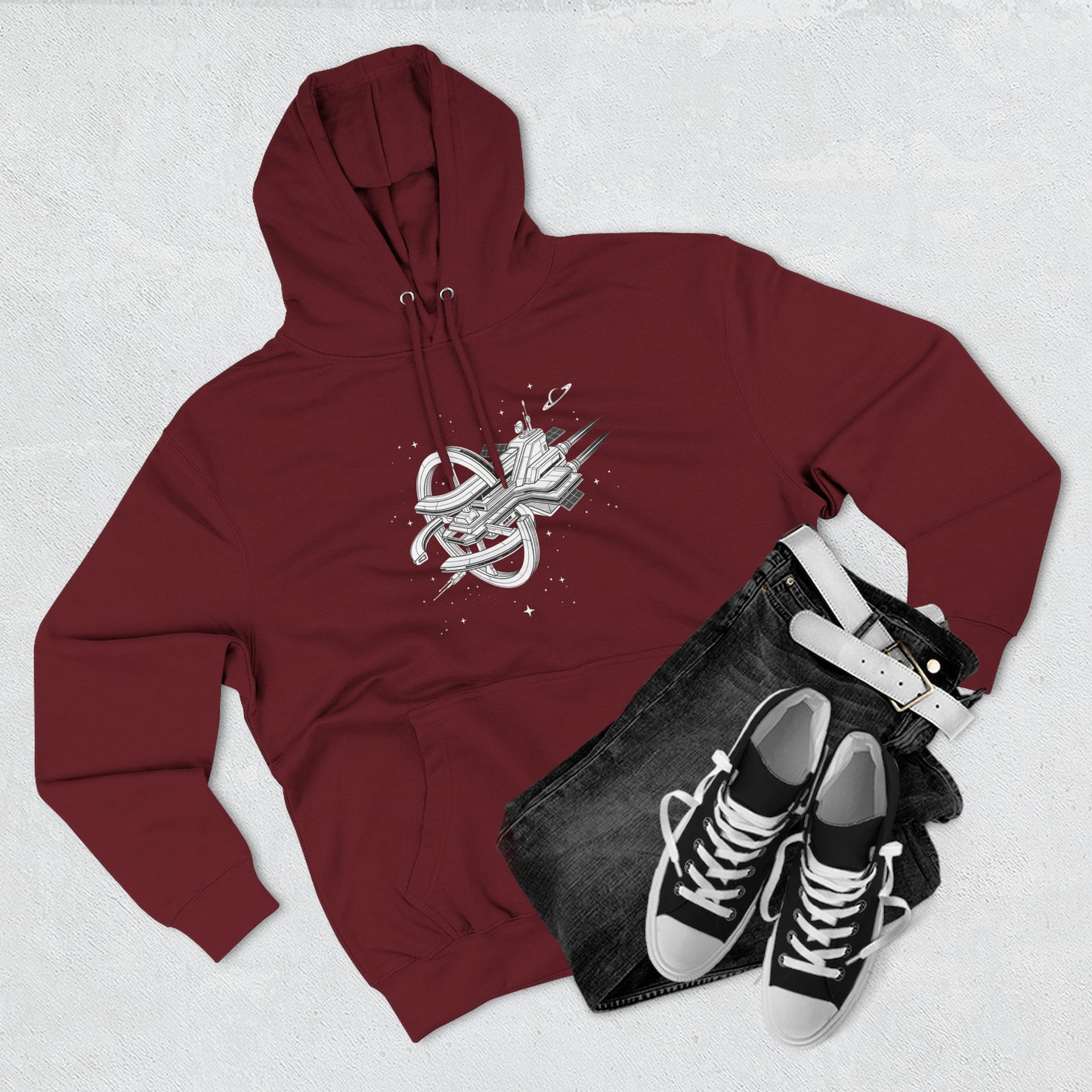 Hoodie — Space Station Sketch Pullover