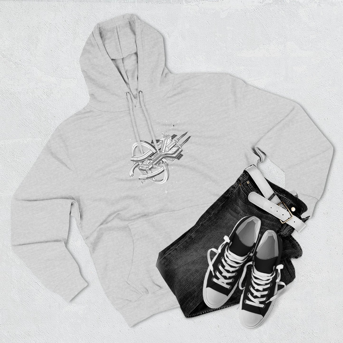 Hoodie — Space Station Sketch Pullover