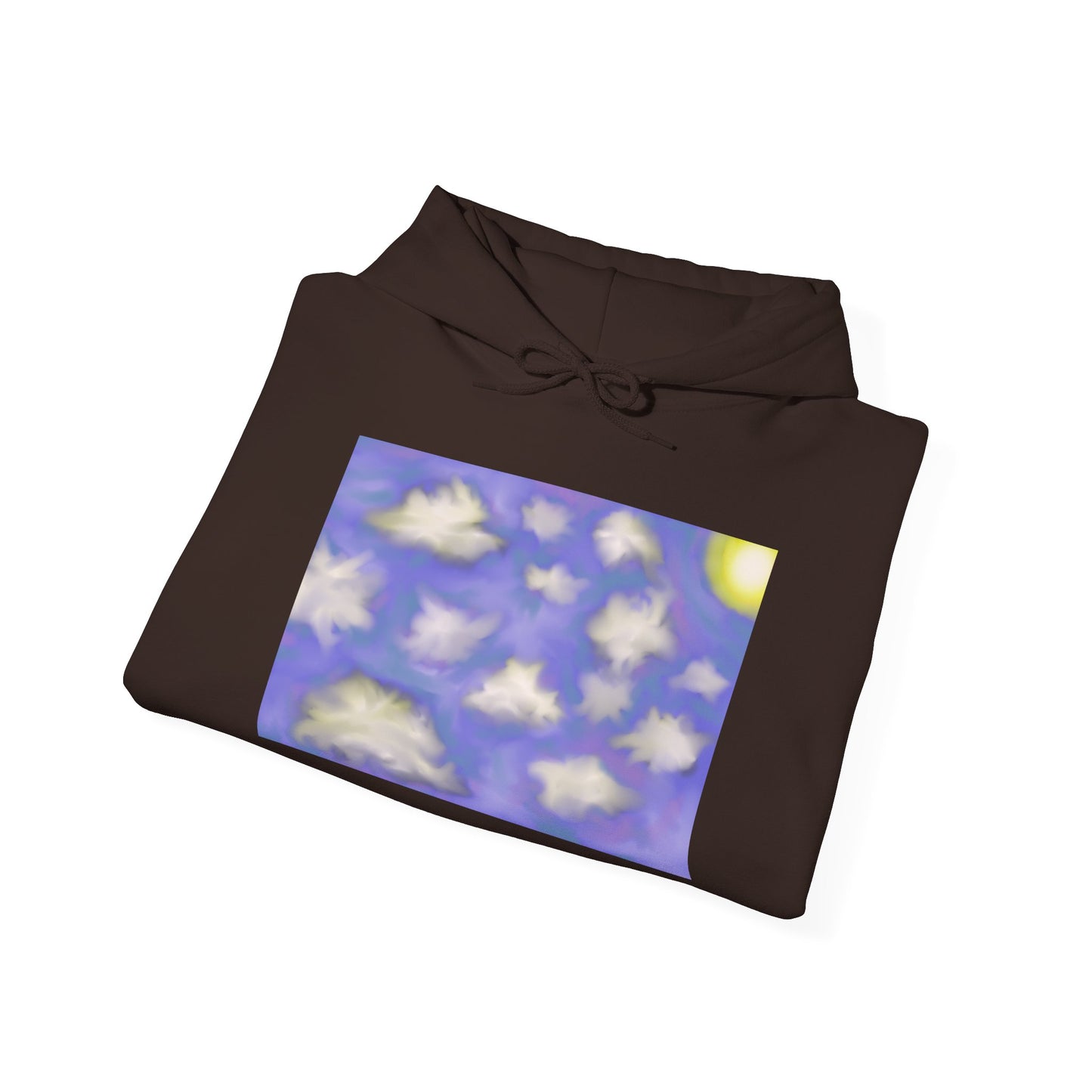 Cloudscape Hoodie — Dreamy Sun & Floating Clouds Graphic Pullover