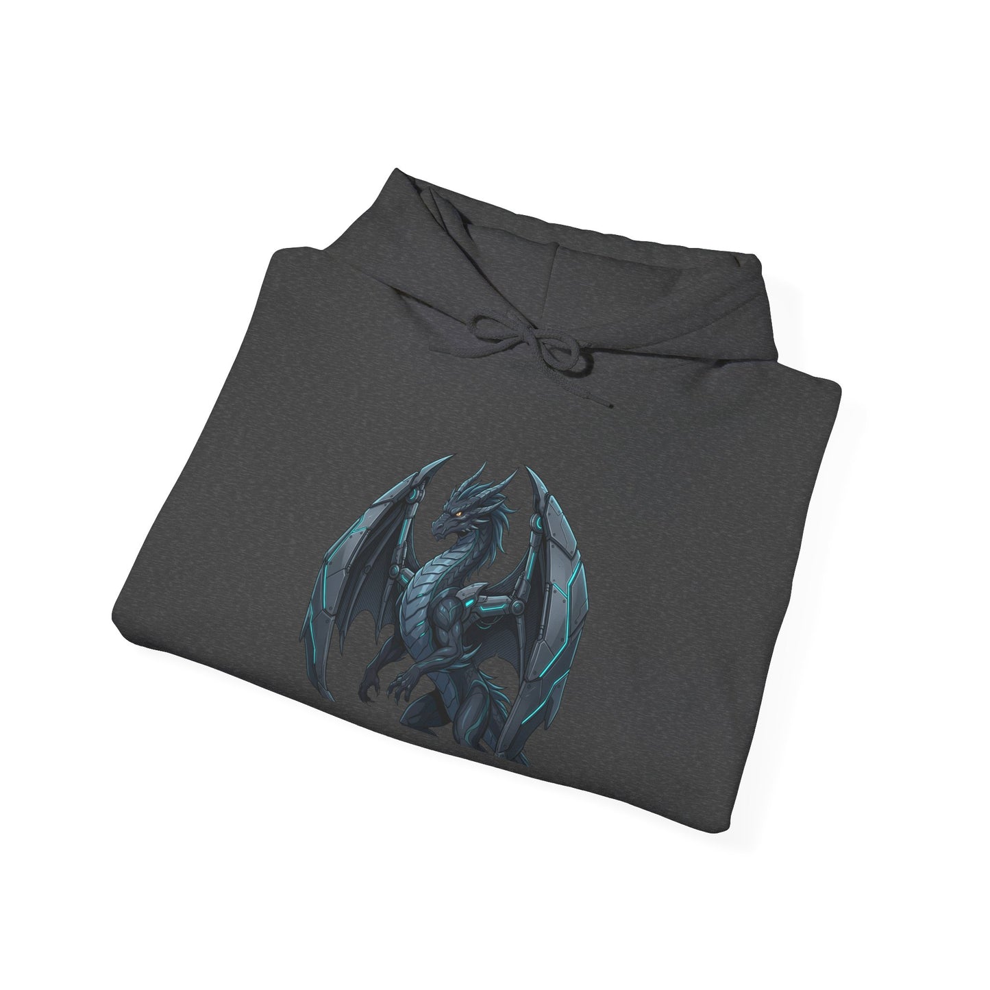 Dragon Wings Hoodie — Black Dragon Chest & Feathered Wings Back Print
