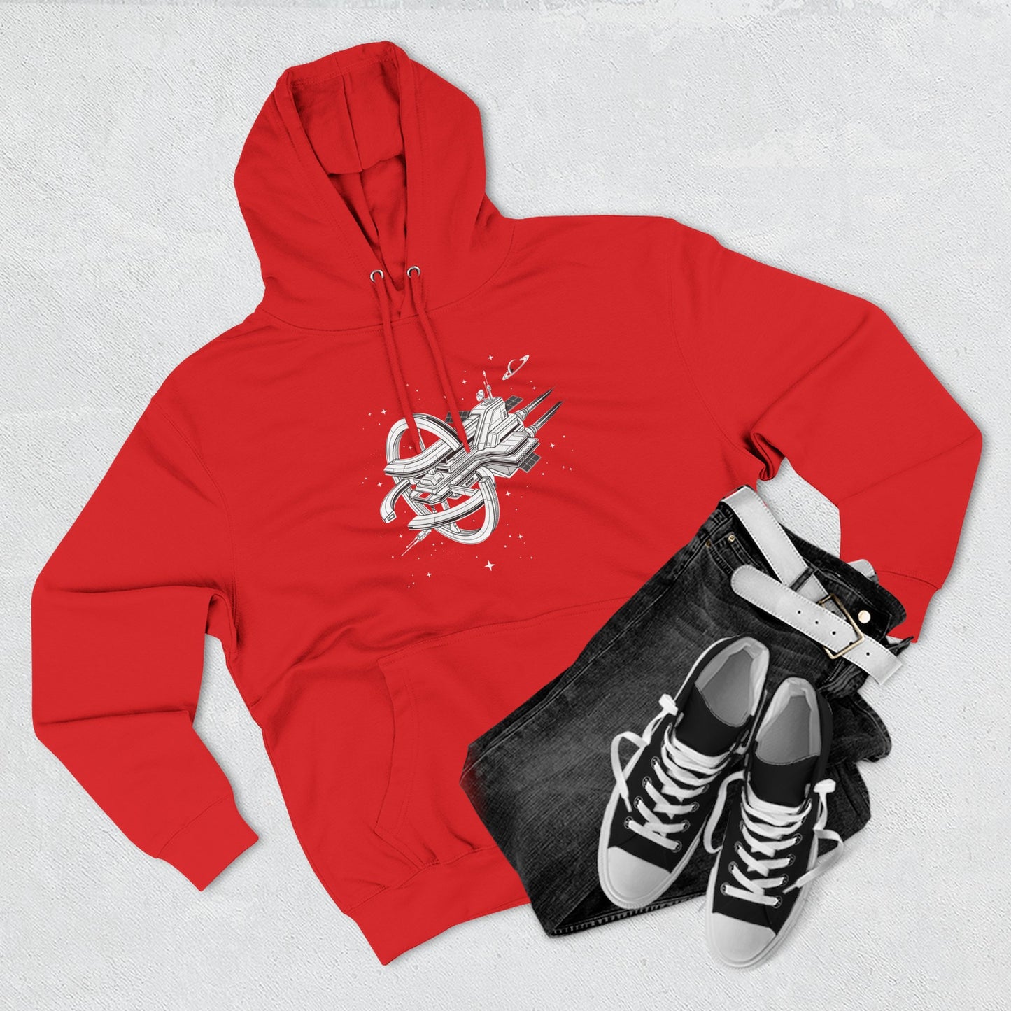 Hoodie — Space Station Sketch Pullover