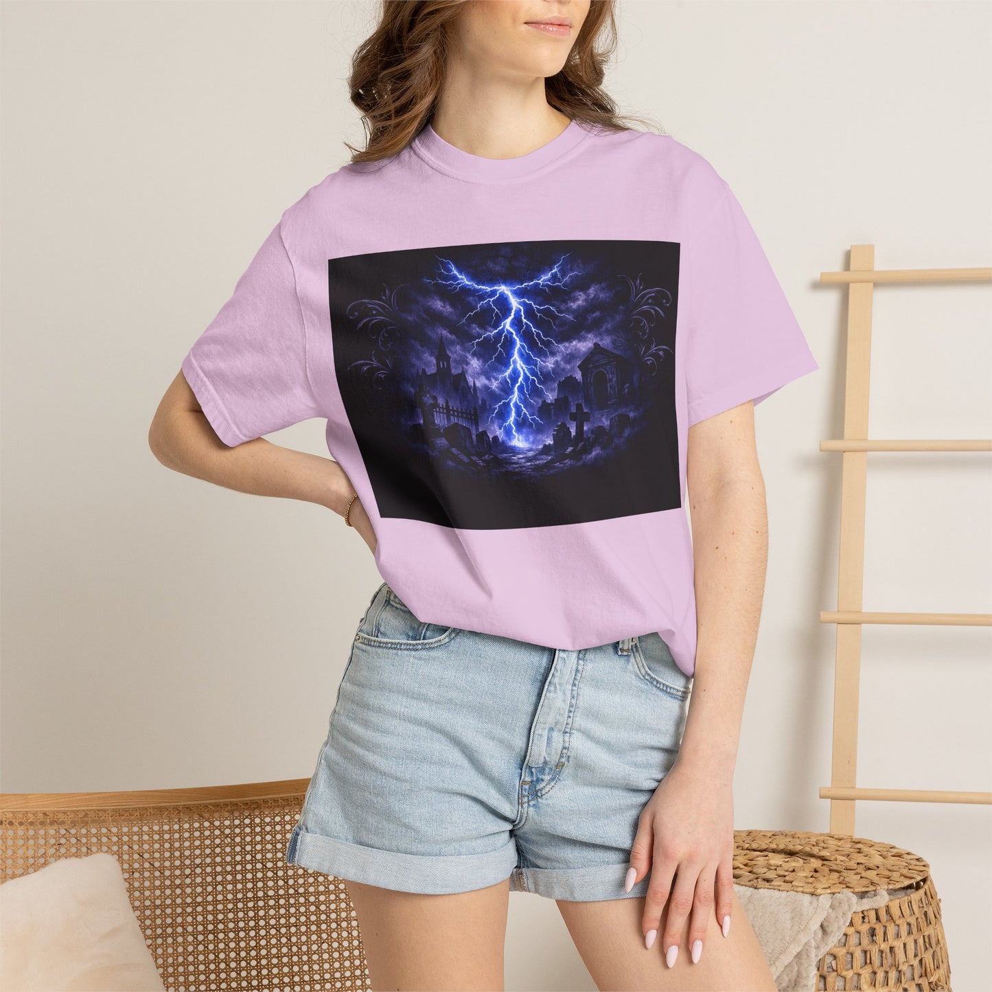 Lightning Storm Graphic T-Shirt — Gothic Nightscape Tee