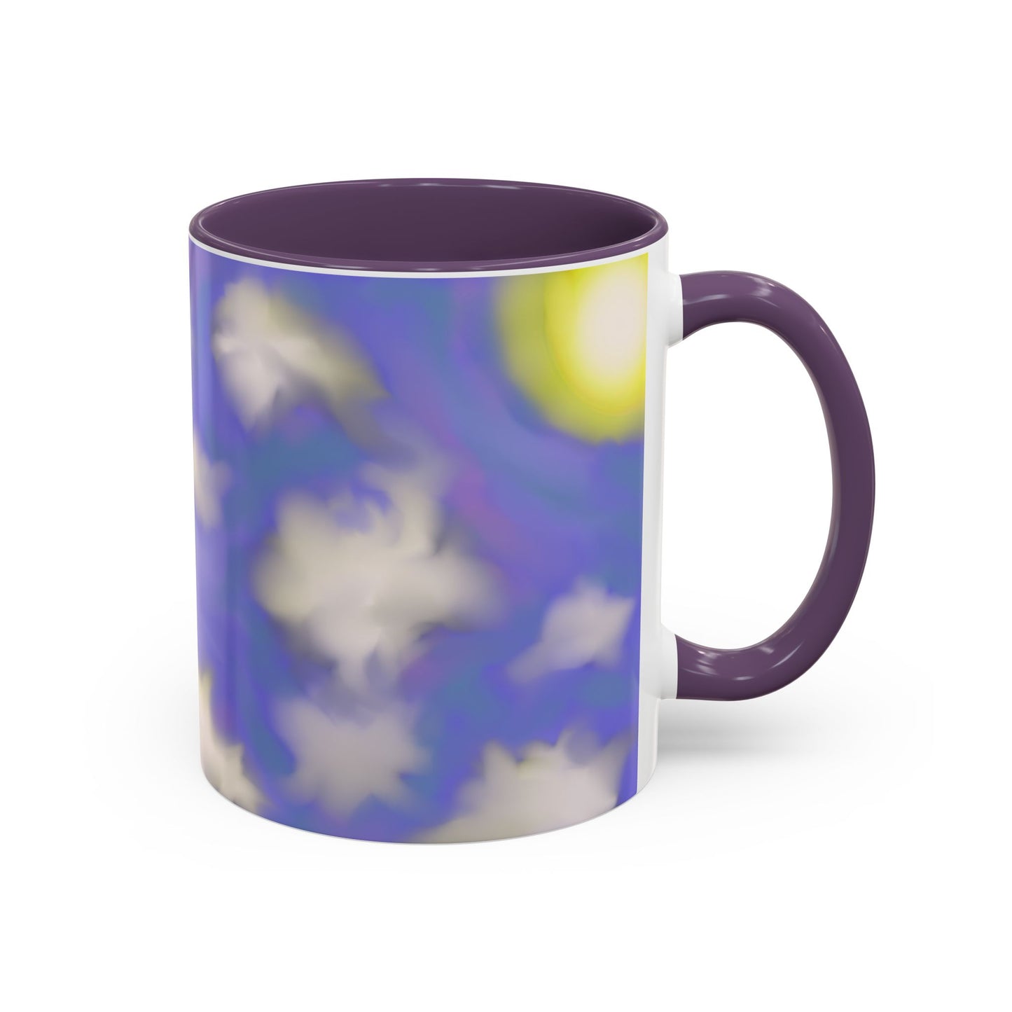 Cloudscape Accent Coffee Mug — Dreamy Purple Sky Design (11/15oz)