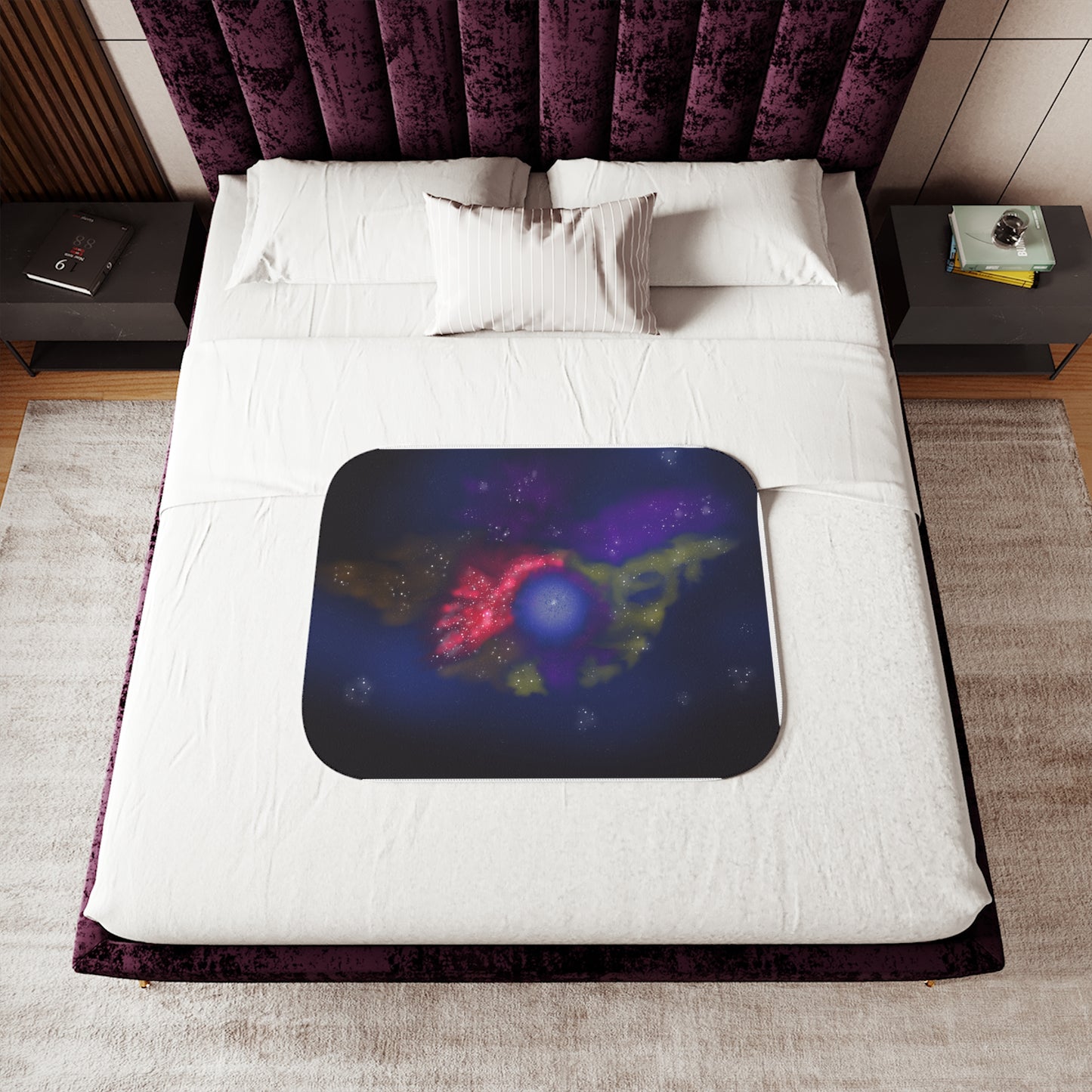Galaxy Nebula Sherpa Blanket — Cozy Space Print Throw for Stargazers