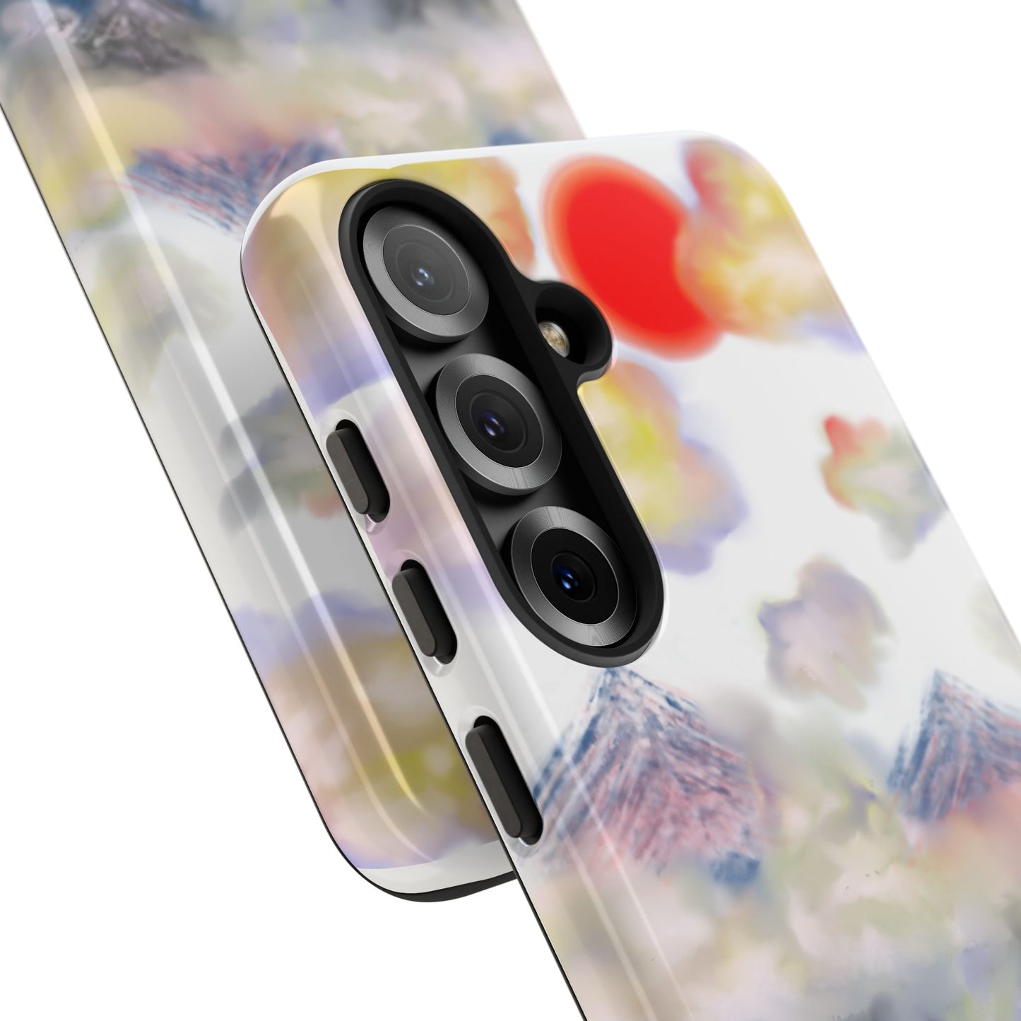 Phone Case — Misty Mountain Sunrise with Red Sun Reflection