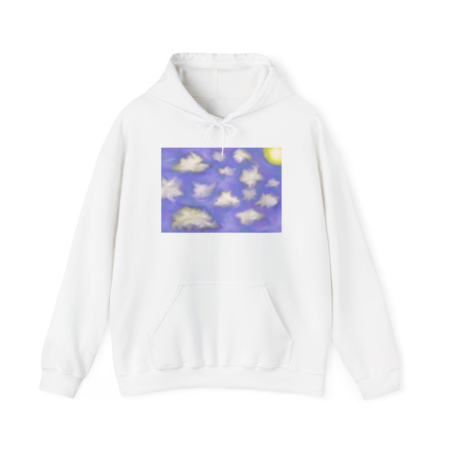 Cloudscape Hoodie — Dreamy Sun & Floating Clouds Graphic Pullover
