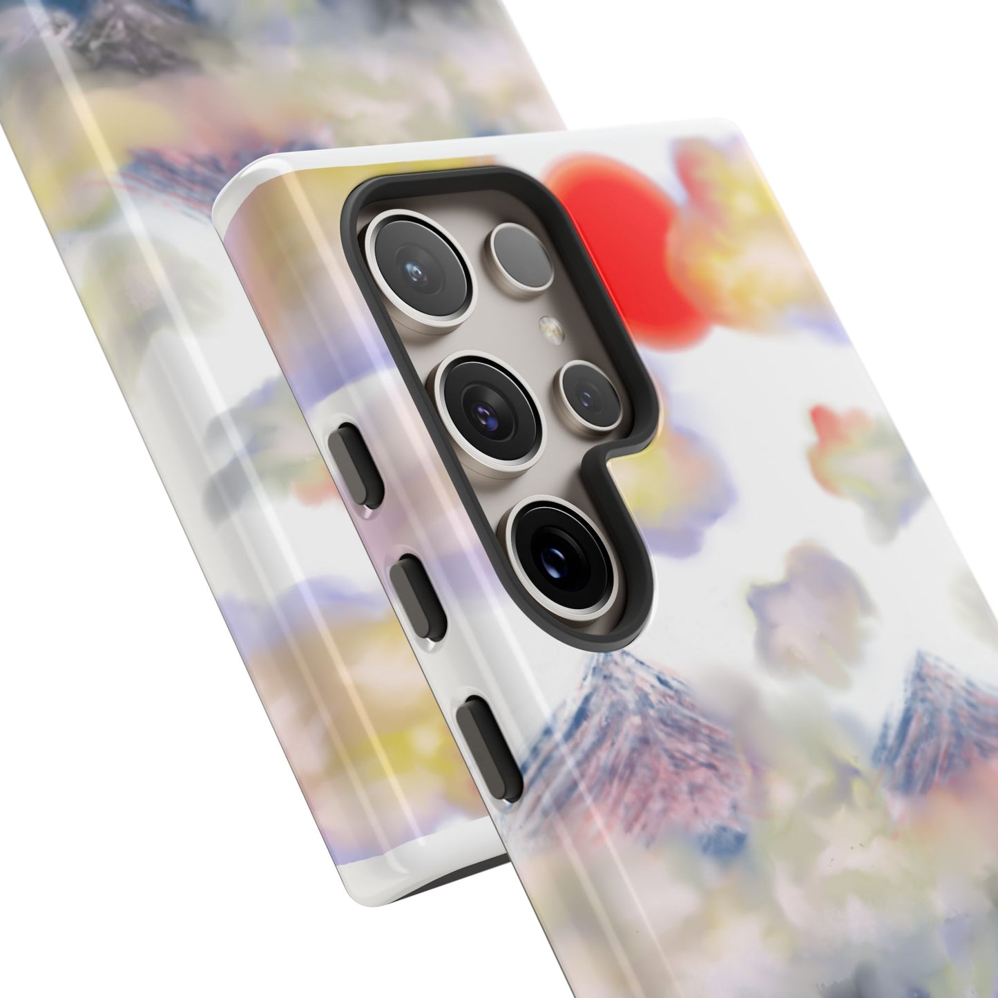 Phone Case — Misty Mountain Sunrise with Red Sun Reflection