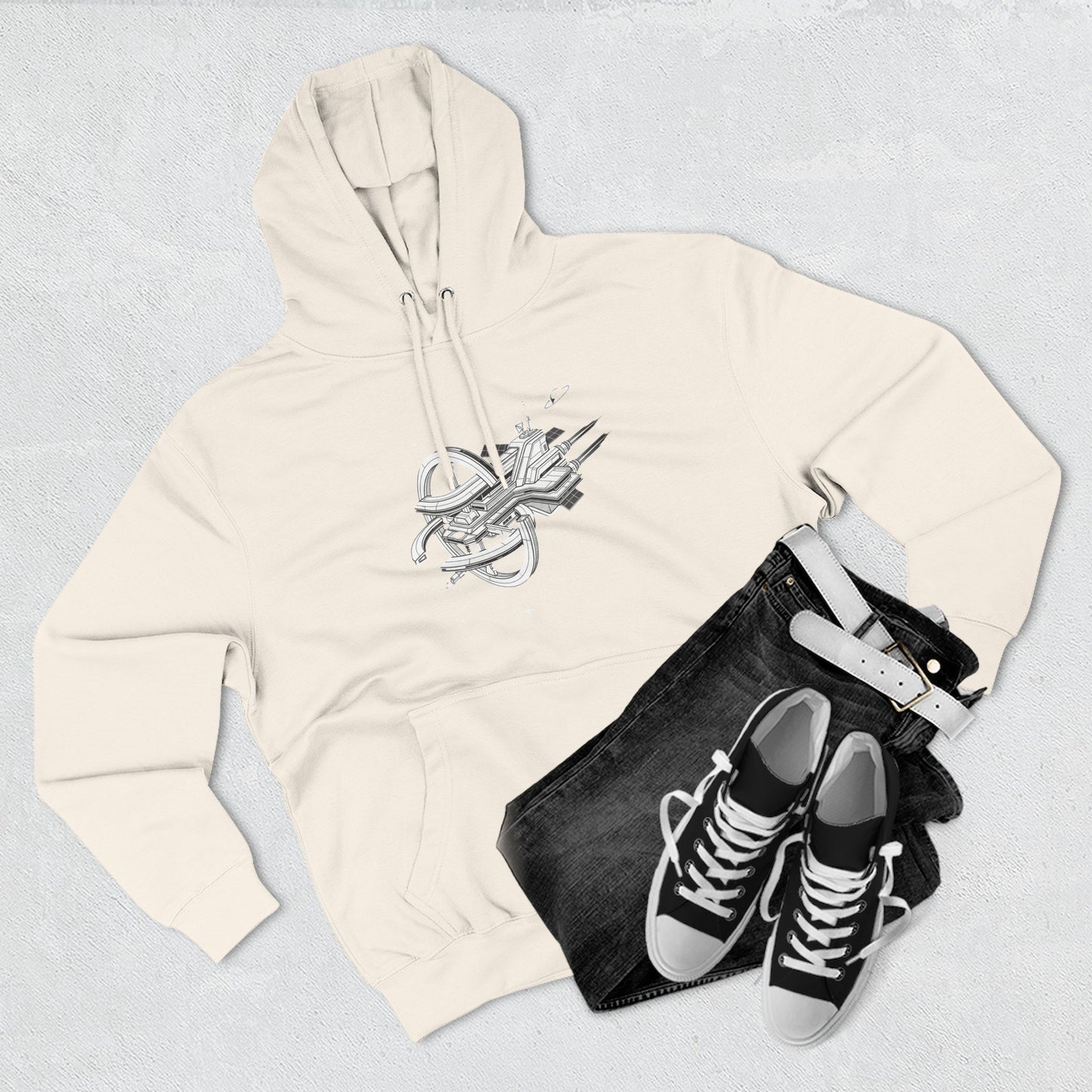 Hoodie — Space Station Sketch Pullover