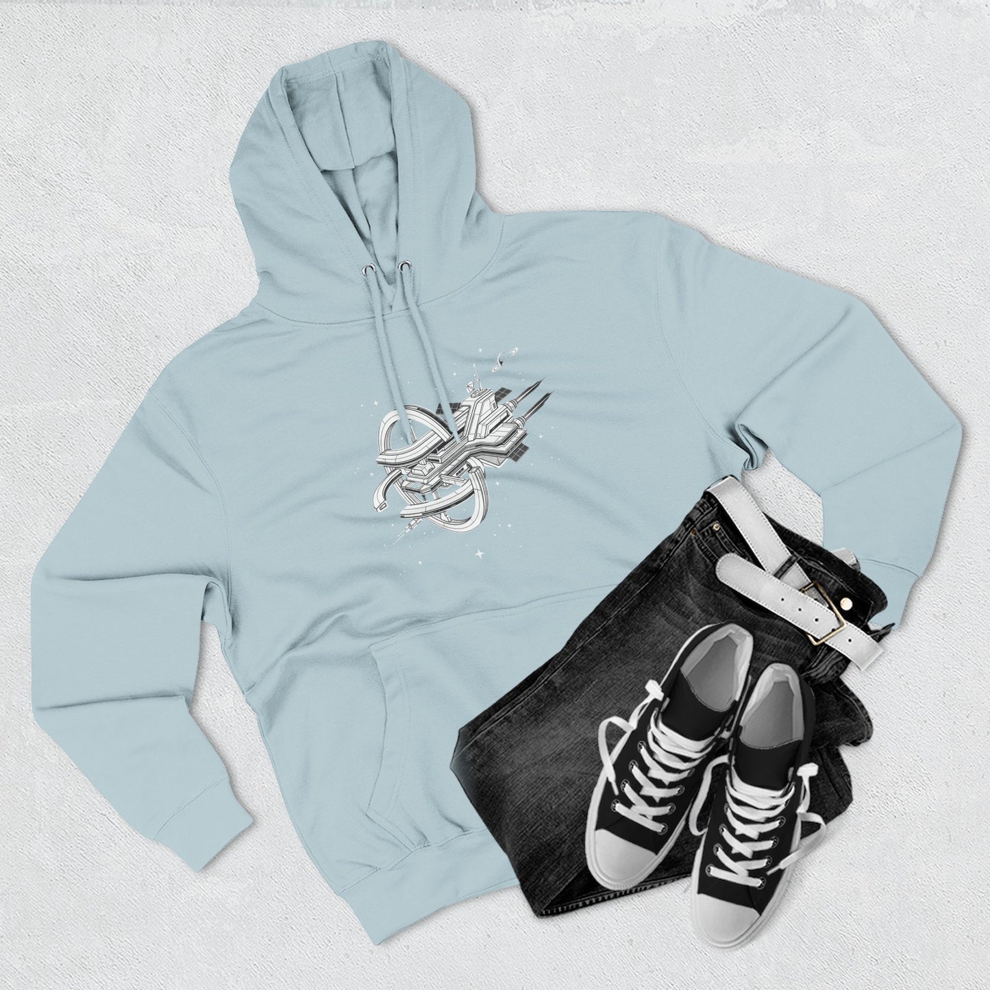 Hoodie — Space Station Sketch Pullover
