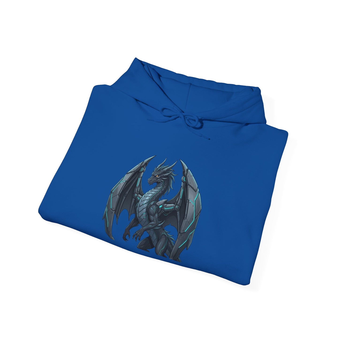 Dragon Wings Hoodie — Black Dragon Chest & Feathered Wings Back Print