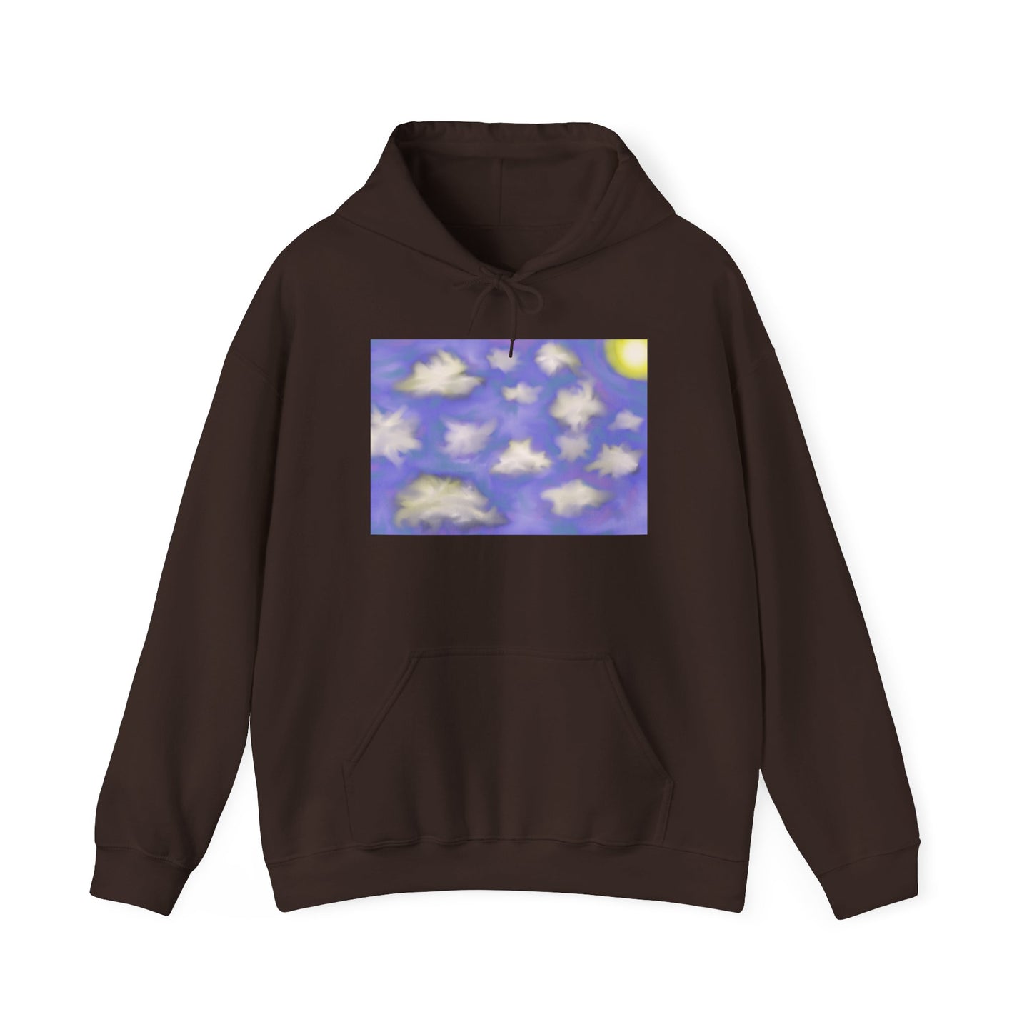 Cloudscape Hoodie — Dreamy Sun & Floating Clouds Graphic Pullover
