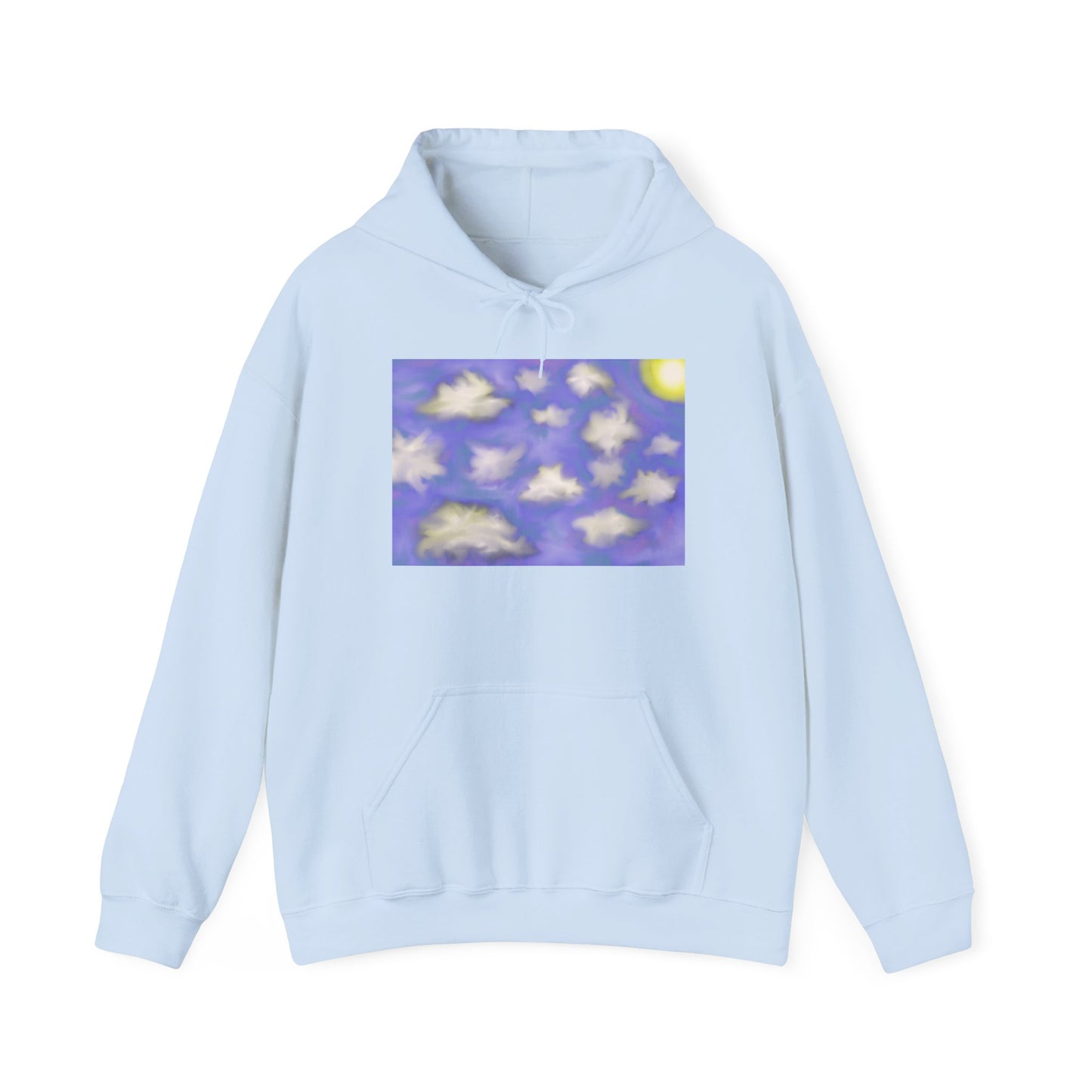 Cloudscape Hoodie — Dreamy Sun & Floating Clouds Graphic Pullover