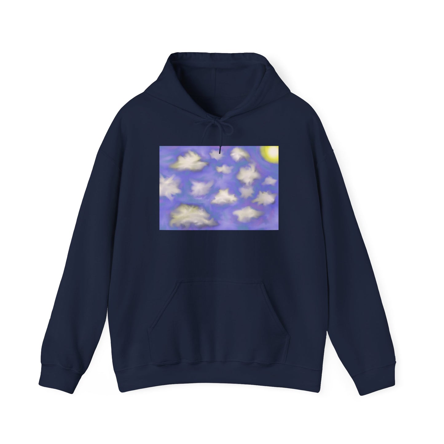 Cloudscape Hoodie — Dreamy Sun & Floating Clouds Graphic Pullover
