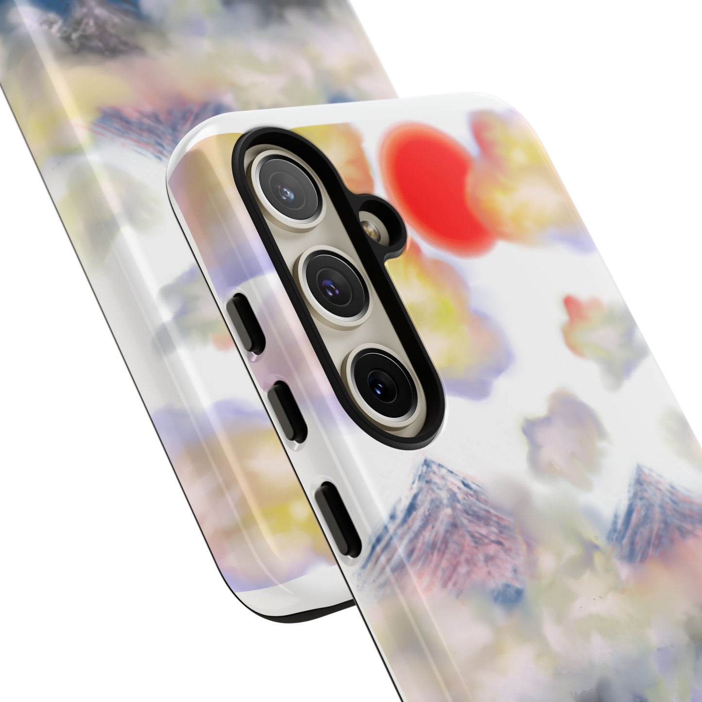 Phone Case — Misty Mountain Sunrise with Red Sun Reflection