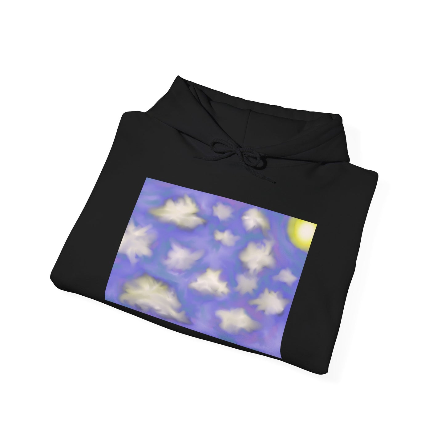 Cloudscape Hoodie — Dreamy Sun & Floating Clouds Graphic Pullover