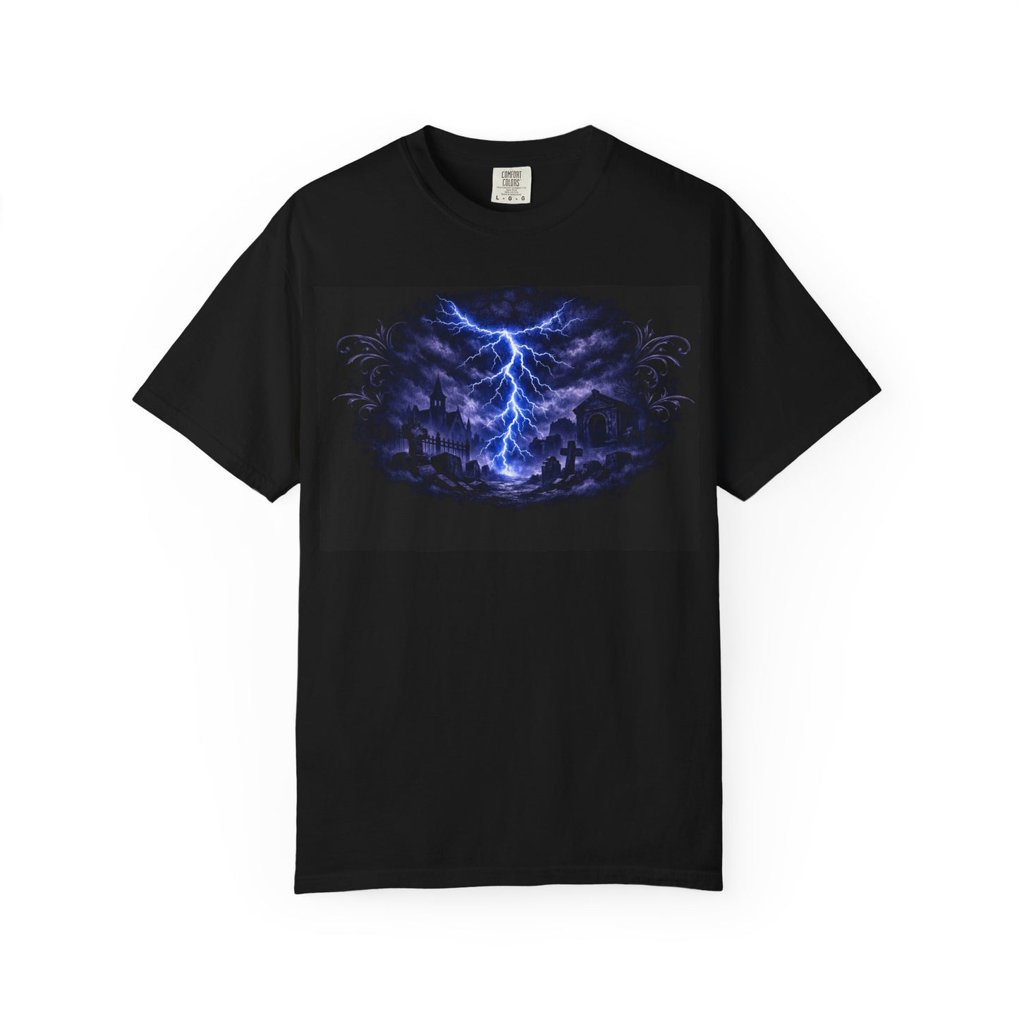 Lightning Storm Graphic T-Shirt — Gothic Nightscape Tee