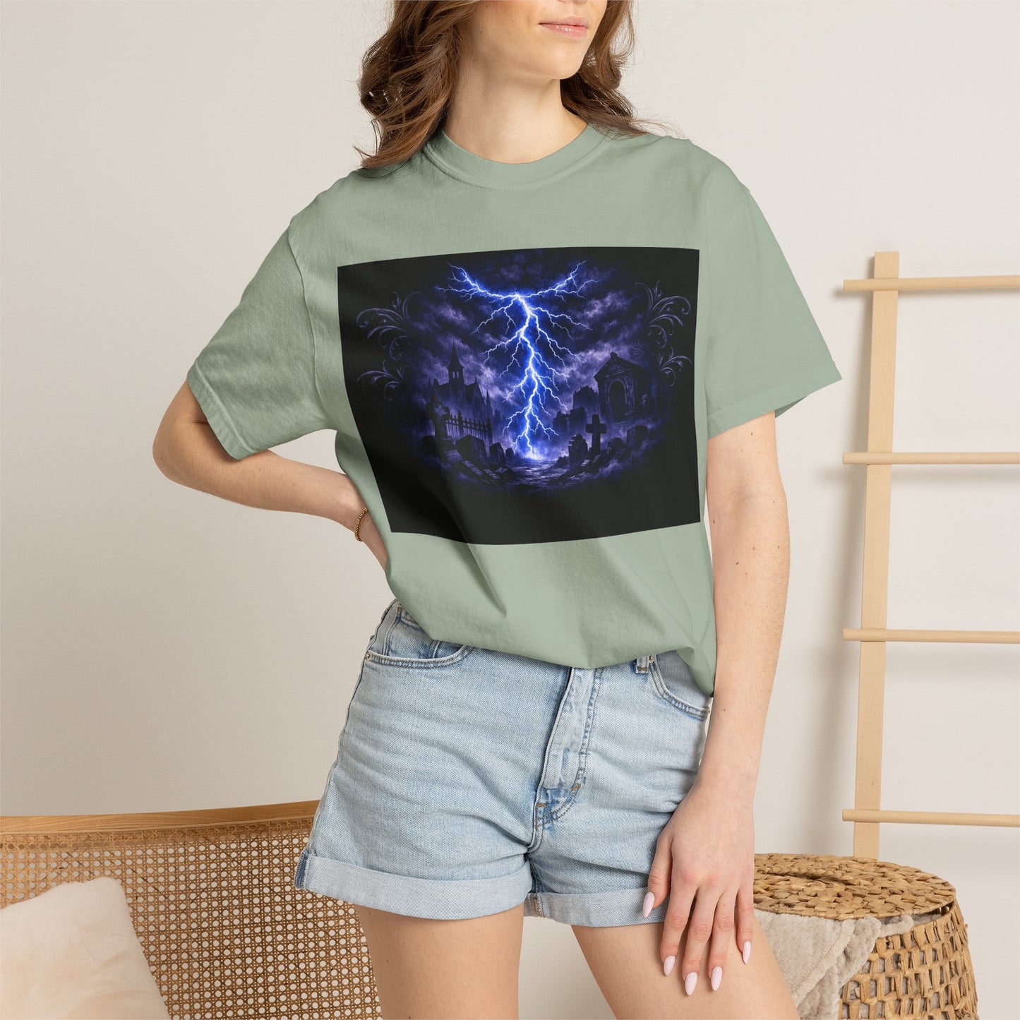 Lightning Storm Graphic T-Shirt — Gothic Nightscape Tee