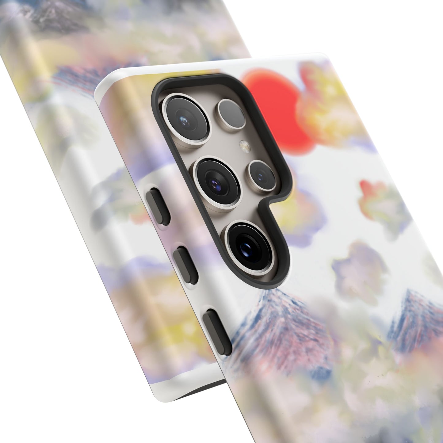 Phone Case — Misty Mountain Sunrise with Red Sun Reflection