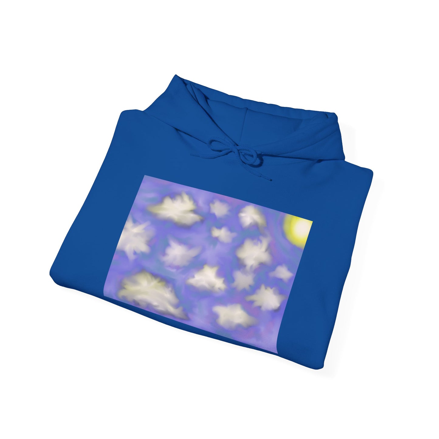Cloudscape Hoodie — Dreamy Sun & Floating Clouds Graphic Pullover