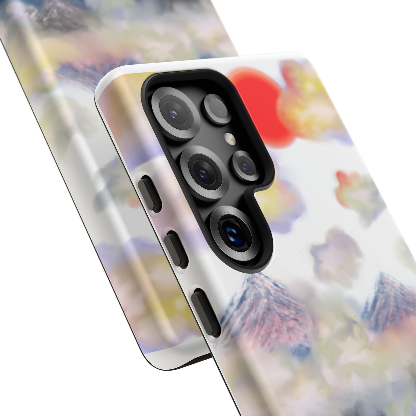 Phone Case — Misty Mountain Sunrise with Red Sun Reflection