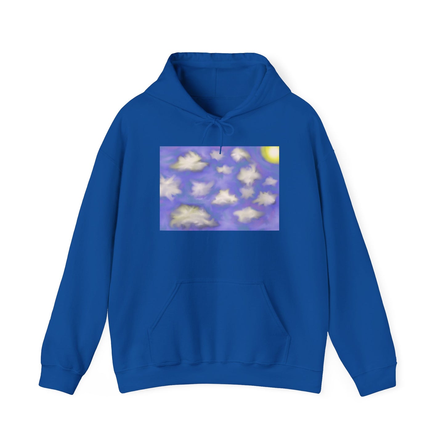 Cloudscape Hoodie — Dreamy Sun & Floating Clouds Graphic Pullover