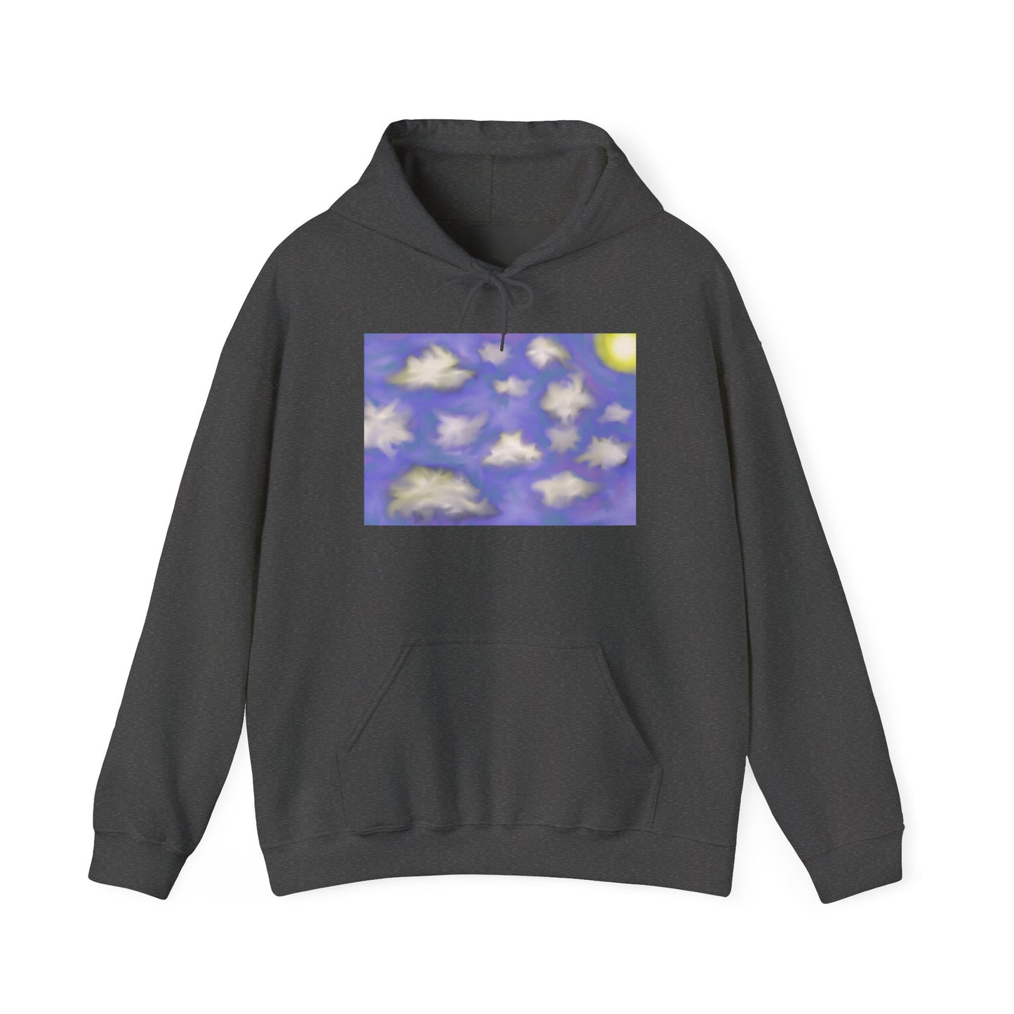 Cloudscape Hoodie — Dreamy Sun & Floating Clouds Graphic Pullover