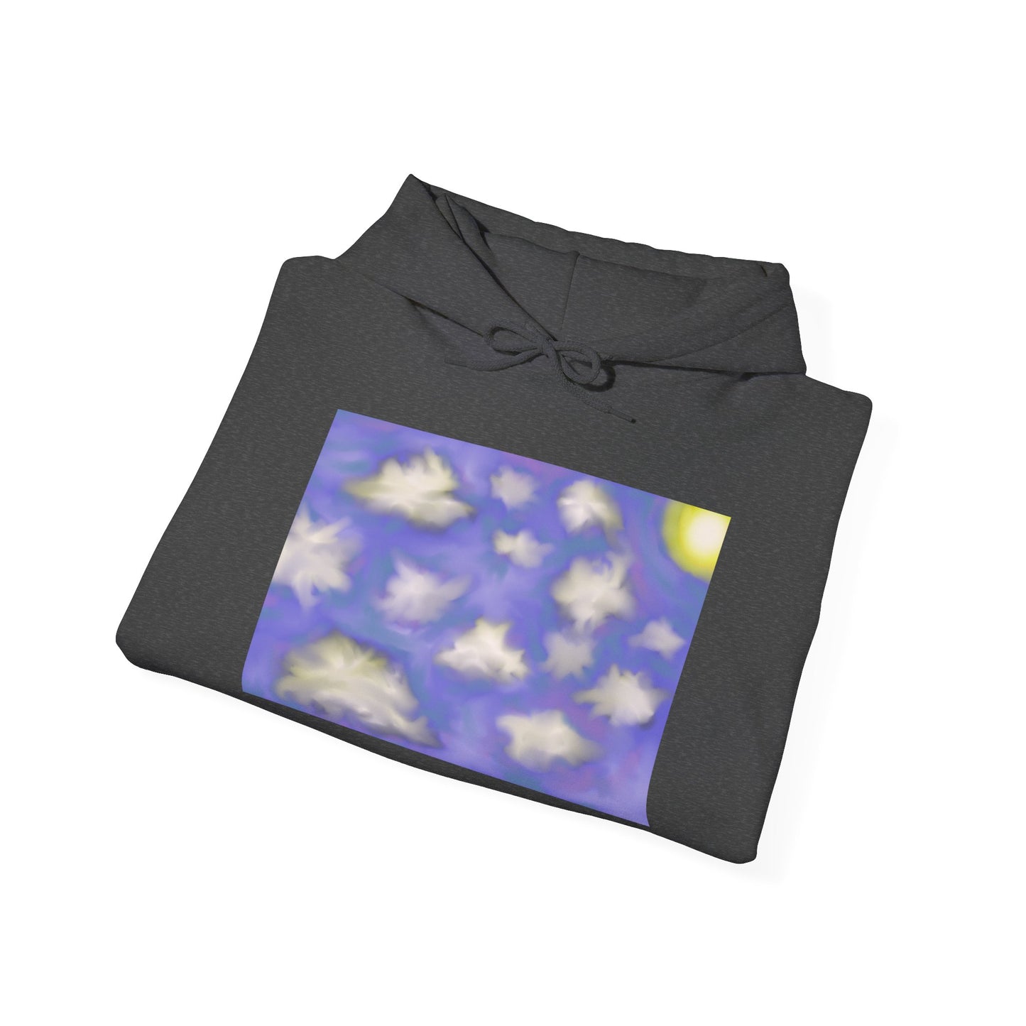 Cloudscape Hoodie — Dreamy Sun & Floating Clouds Graphic Pullover