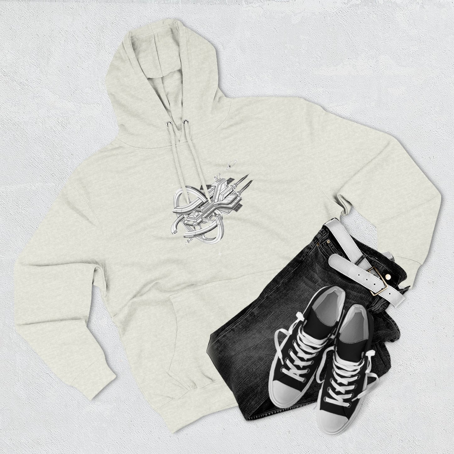 Hoodie — Space Station Sketch Pullover