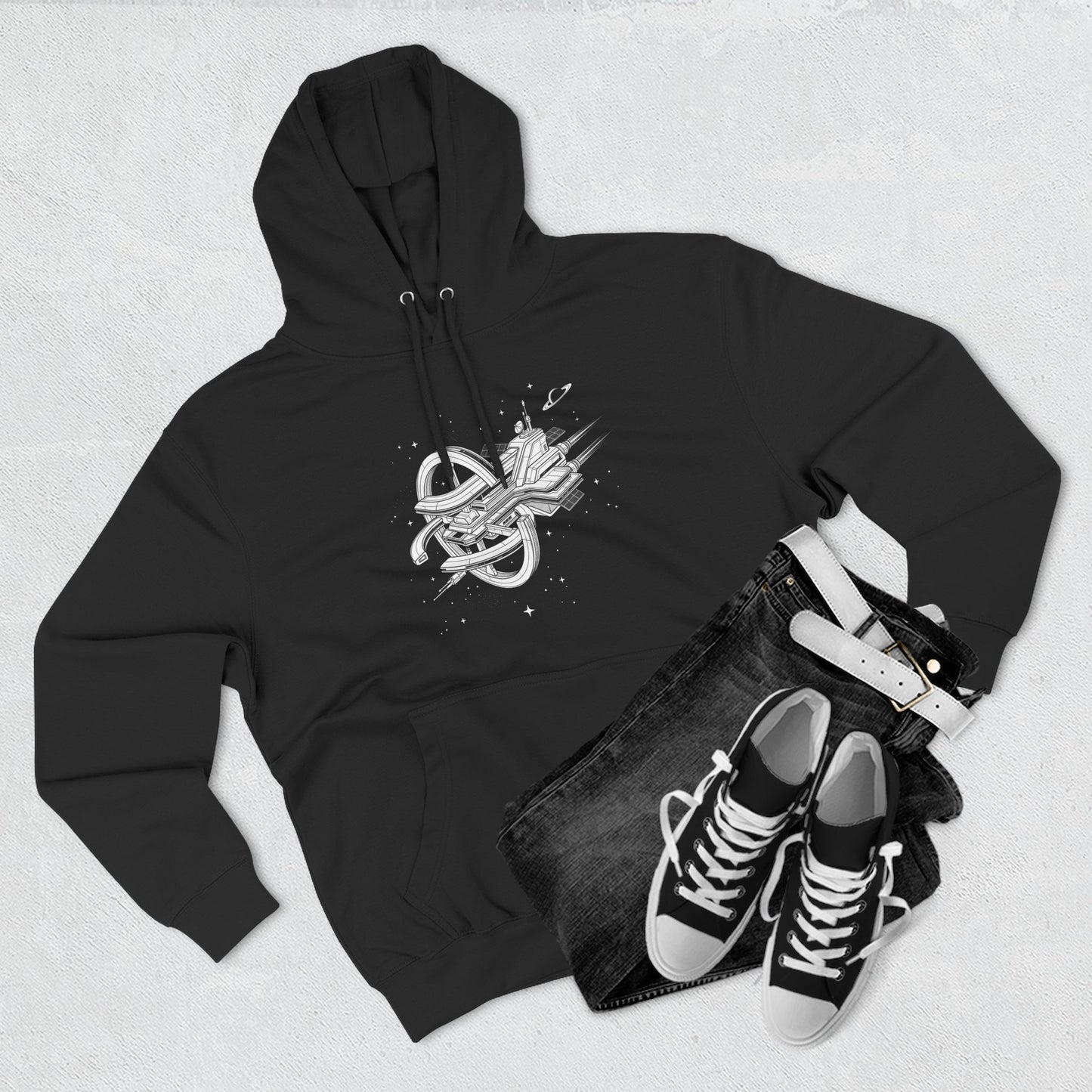 Hoodie — Space Station Sketch Pullover