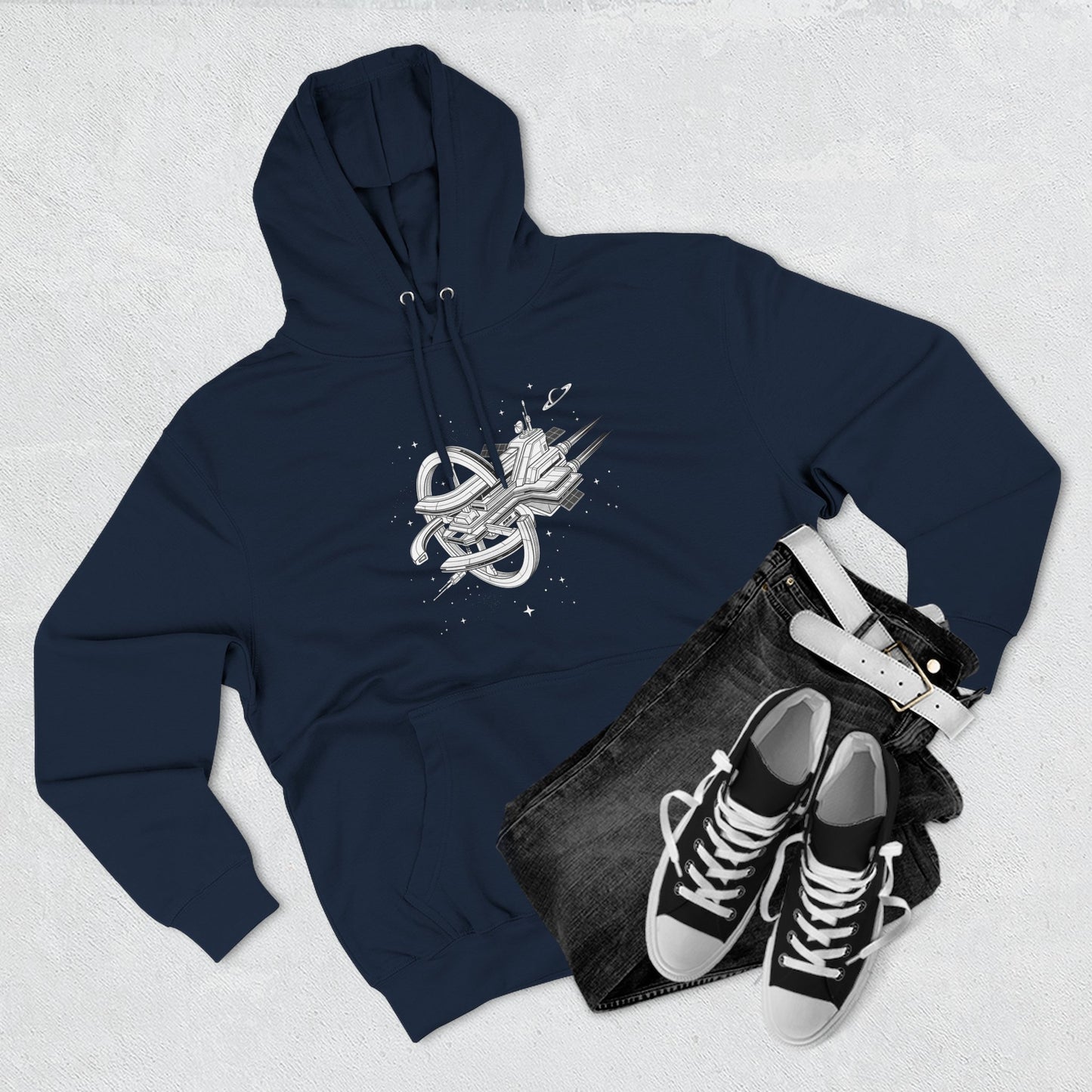 Hoodie — Space Station Sketch Pullover