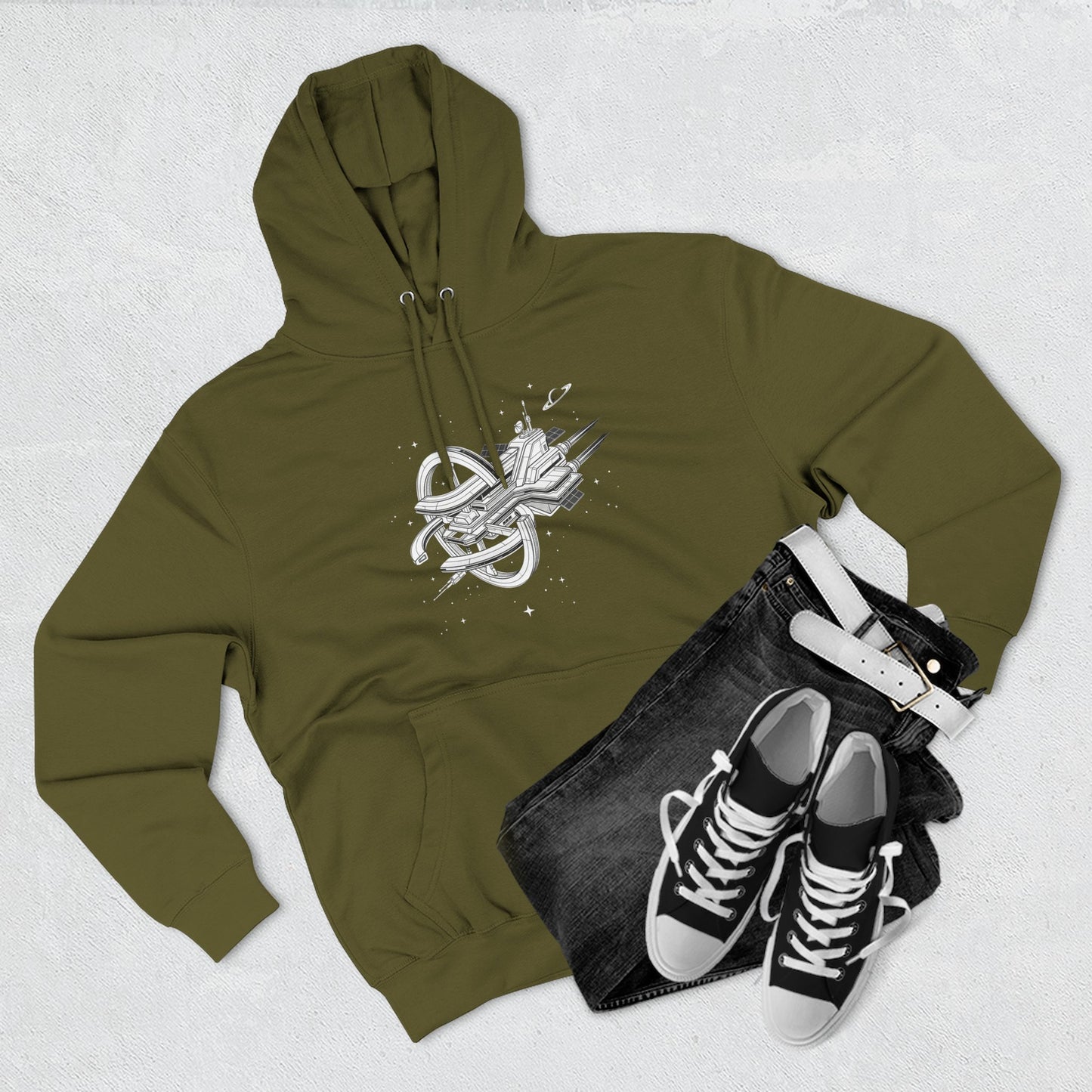 Hoodie — Space Station Sketch Pullover