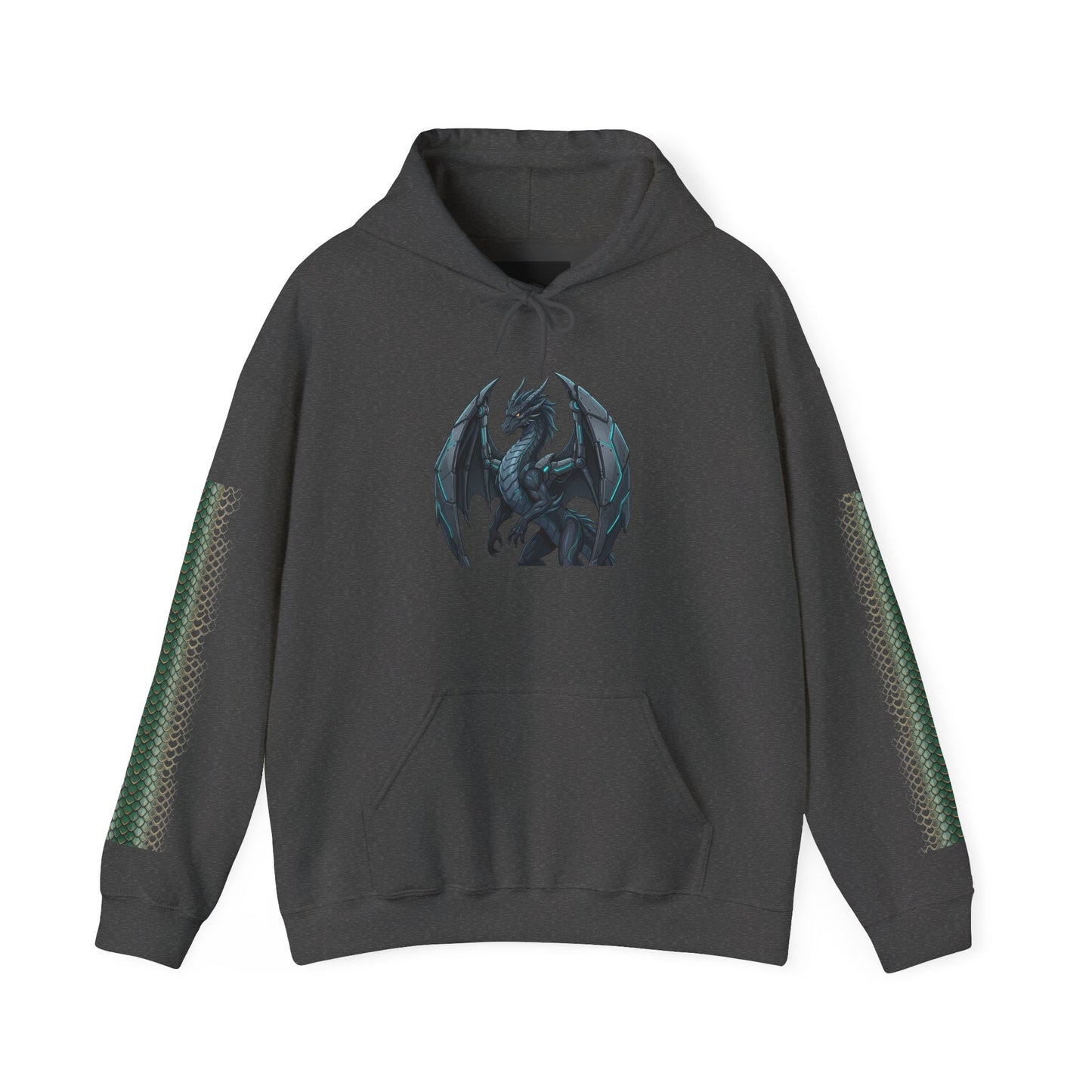 Dragon Wings Hoodie — Black Dragon Chest & Feathered Wings Back Print