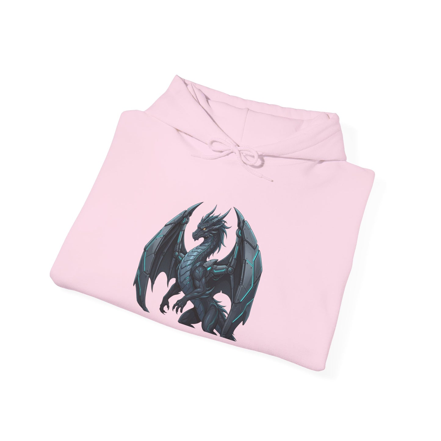 Dragon Wings Hoodie — Black Dragon Chest & Feathered Wings Back Print
