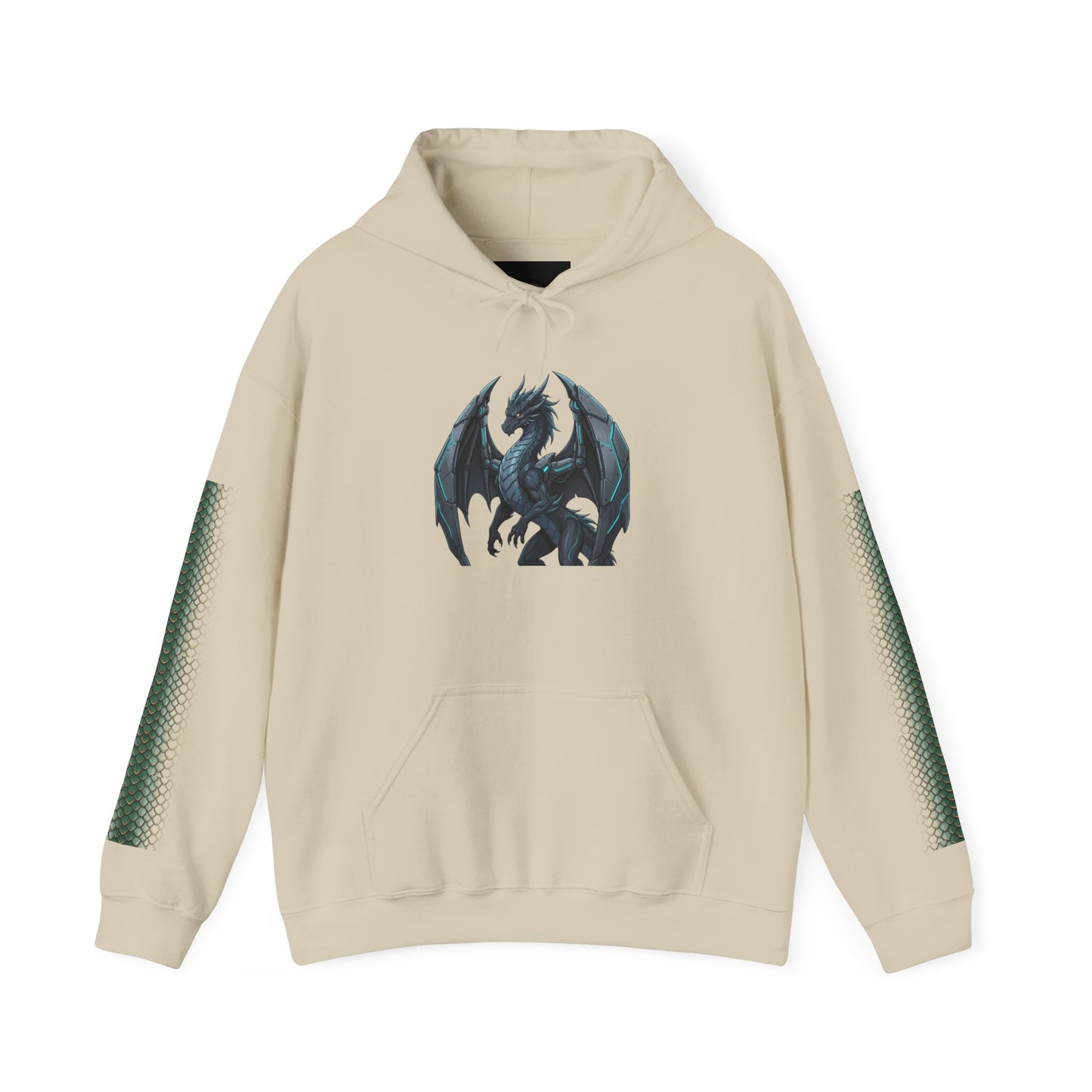 Dragon Wings Hoodie — Black Dragon Chest & Feathered Wings Back Print