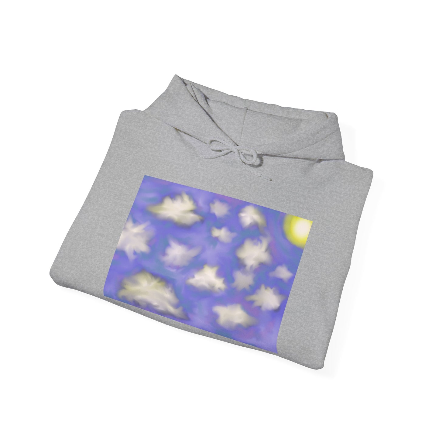 Cloudscape Hoodie — Dreamy Sun & Floating Clouds Graphic Pullover