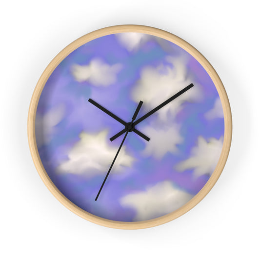 Dreamy Cloud Wall Clock — Purple Sky Decorative Clock for Nursery & Home
