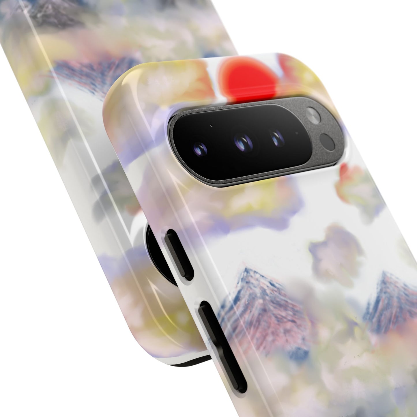 Phone Case — Misty Mountain Sunrise with Red Sun Reflection