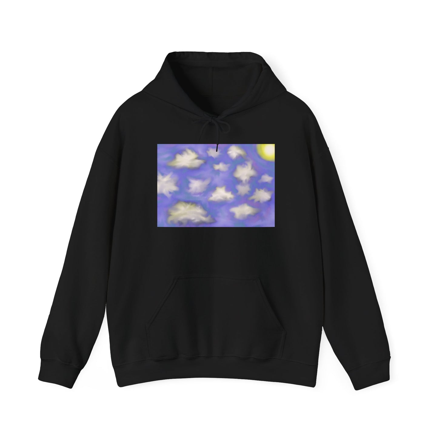 Cloudscape Hoodie — Dreamy Sun & Floating Clouds Graphic Pullover