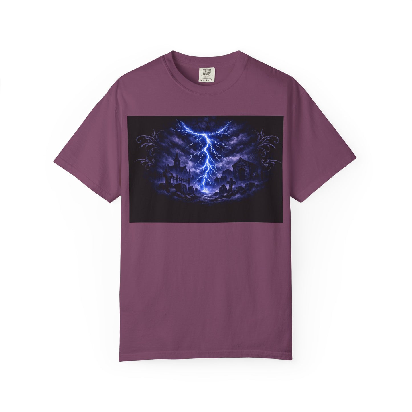 Lightning Storm Graphic T-Shirt — Gothic Nightscape Tee