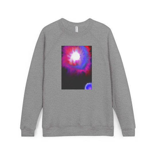 Cosmic Bloom Sweatshirt — Abstract Neon Galaxy Crewneck