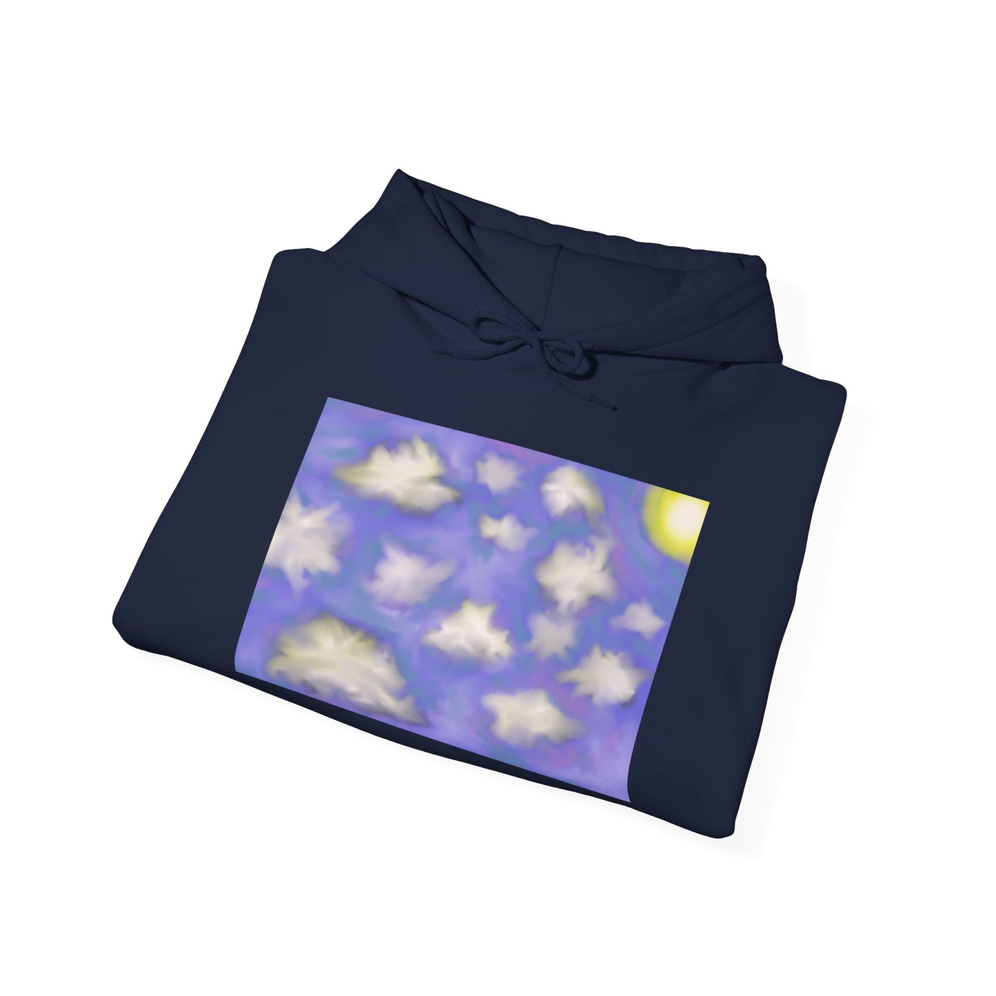 Cloudscape Hoodie — Dreamy Sun & Floating Clouds Graphic Pullover