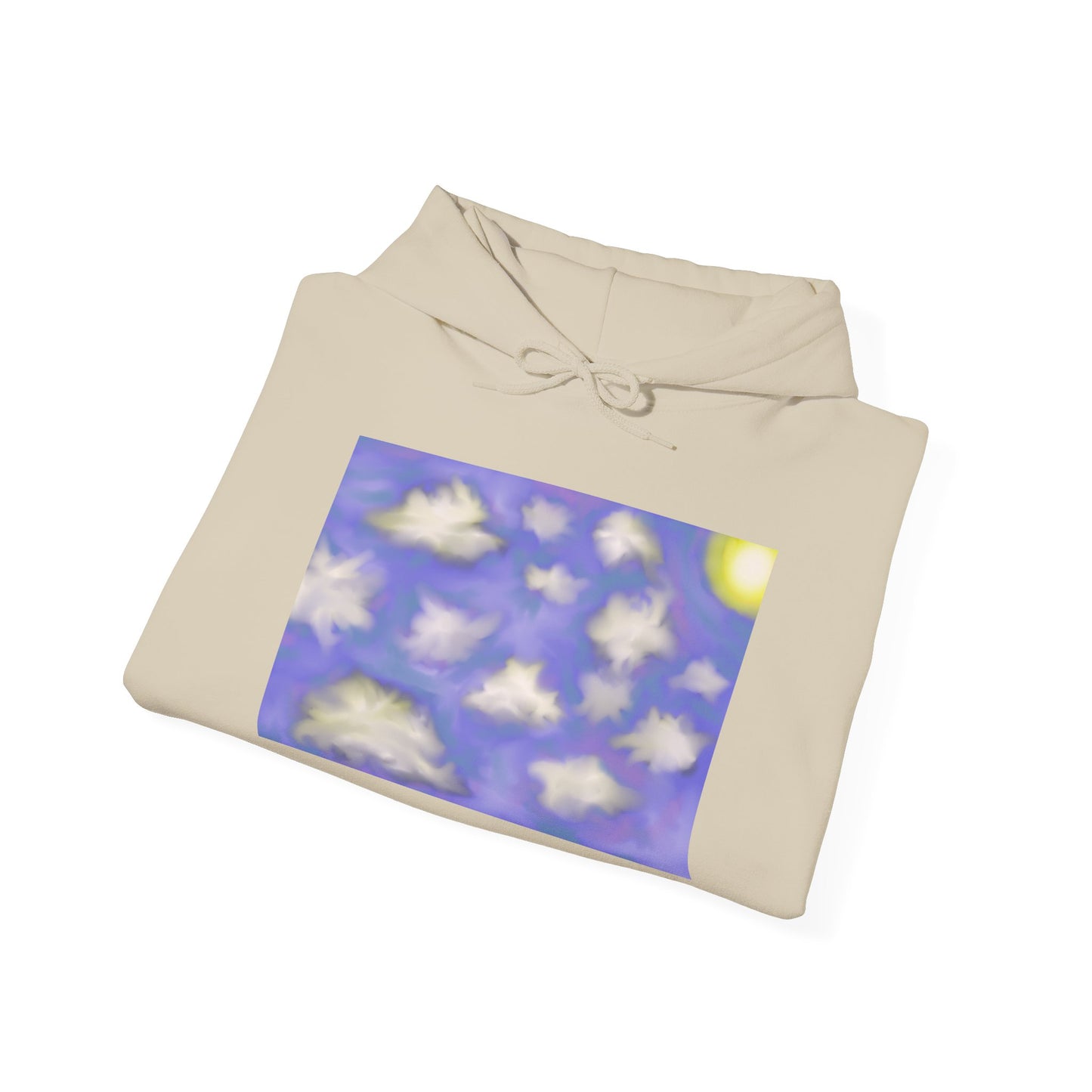 Cloudscape Hoodie — Dreamy Sun & Floating Clouds Graphic Pullover