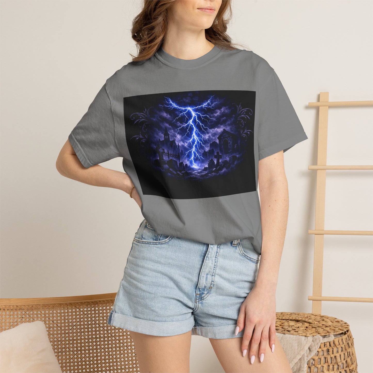 Lightning Storm Graphic T-Shirt — Gothic Nightscape Tee
