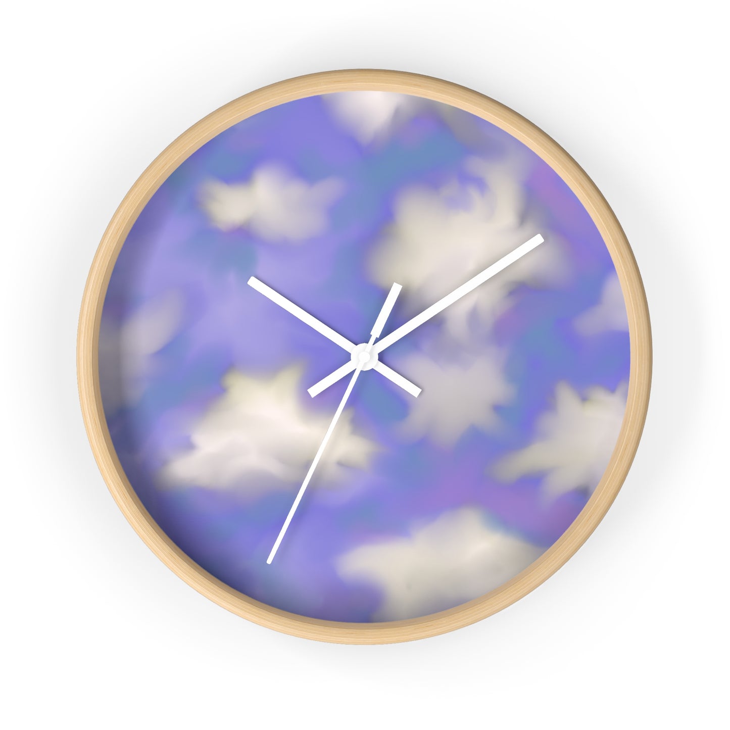 Dreamy Cloud Wall Clock — Purple Sky Decorative Clock for Nursery & Home