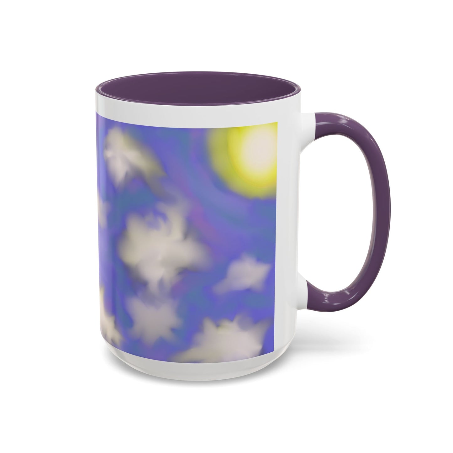 Cloudscape Accent Coffee Mug — Dreamy Purple Sky Design (11/15oz)