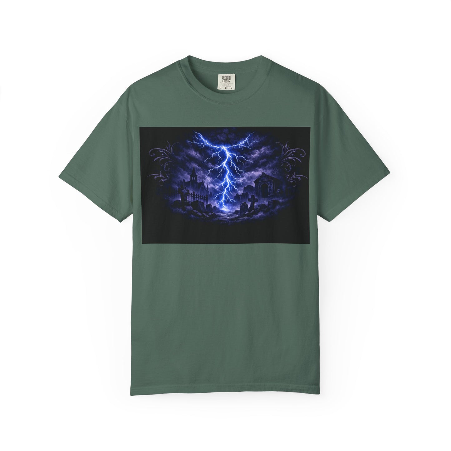 Lightning Storm Graphic T-Shirt — Gothic Nightscape Tee