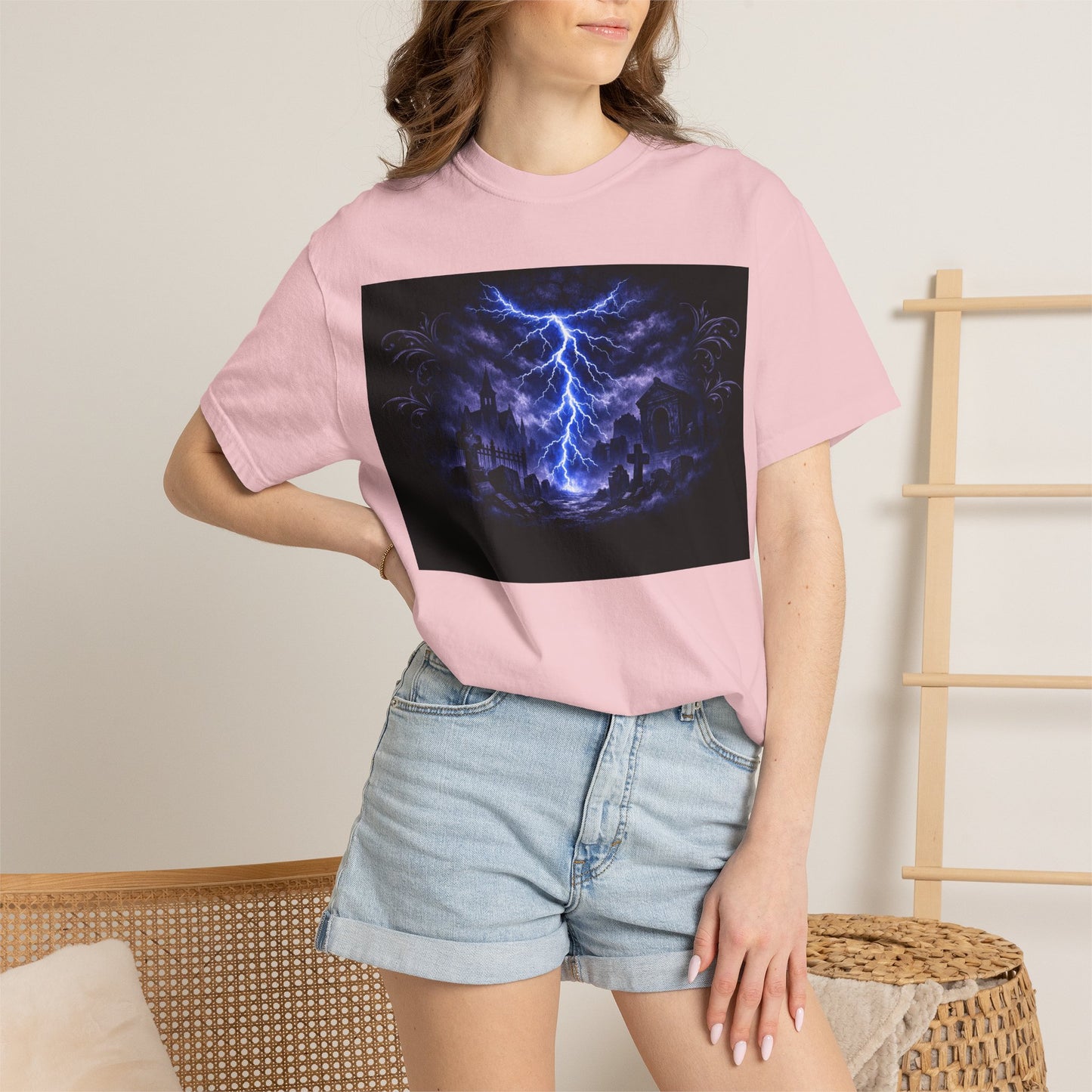 Lightning Storm Graphic T-Shirt — Gothic Nightscape Tee